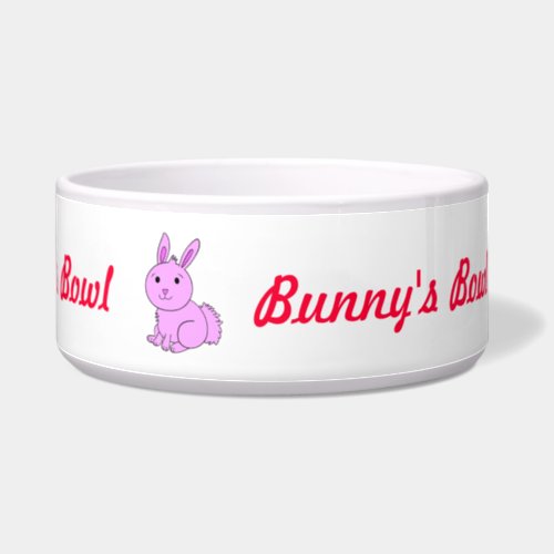 Cute Pink Bunny&#39;s Pet Bowl