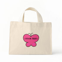 cute pink butterfly, <YOUR TEXT> Bag