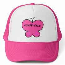 cute pink butterfly, <YOUR TEXT> Trucker Hats