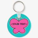 cute pink butterfly, <YOUR TEXT> keychains