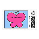 cute pink butterfly, <YOUR TEXT> stamps