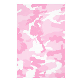 Cute Pink Camouflage Pattern Custom Stationery