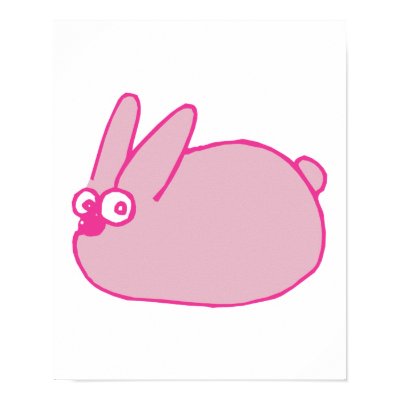 cute pink cartoon bunny rabbit print by doonidesignsanimals