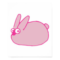 cute pink cartoon bunny rabbit posters
