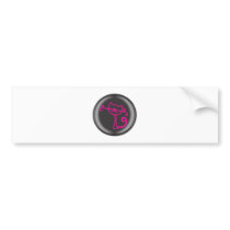 Cute Pink Cartoon Cat Art Bumper Stickers