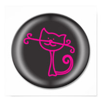 Cute Pink Cartoon Cat Poster