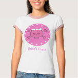 Cute Pink Cartoon Skull Bride's Crew Bachelorette t-shirts