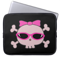 Cute Pink Cartoon Skull with Sunglasses