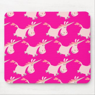 Cute Pink Cartoon Unicorn Herd!! mousepad mousepad