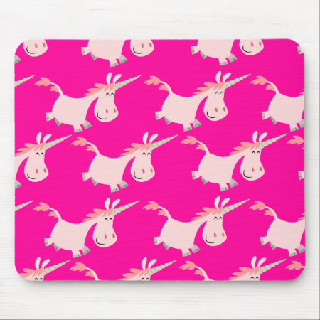 Cute Pink Cartoon Unicorn Herd!! mousepad