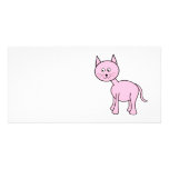Cute Pink Cat Cartoon. Photo Greeting Card