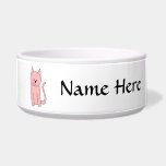 Cute Pink Cat Dog Water Bowl