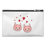 Cute Pink Cats with Hearts. Travel Accessories Bags