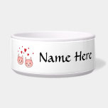 Cute Pink Cats with Hearts. Dog Bowl