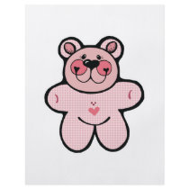 cute pink checkered  bear flyer