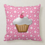 Cute Pink Cherry Cupcake pillows