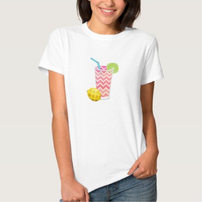 Cute Pink Chevron Lemonade with Lime Slice Tee Shirts