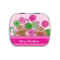 Cute pink Christmas gingerbreads Candy Tin