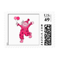Cute Pink Clown Stamp