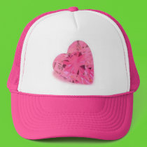 Cute Pink Crystal Heart Cap hats by jaceyevans Cute Pink Crystal Heart Cap hats