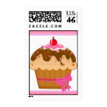 Cute pink cupcake stamps