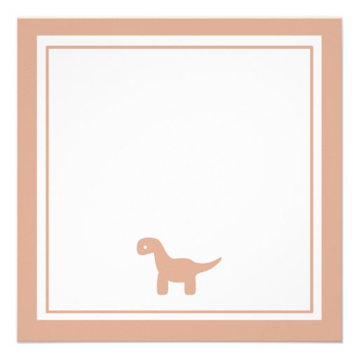 Cute Pink Dinosaur Baby Shower Invitation
