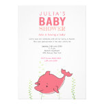 Cute Pink Dolphin Baby Shower Invite invitations