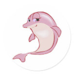 cute pink dolphin stickers