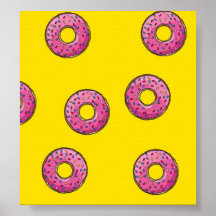 Cute Pink Donuts Poster