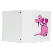 Cute Pink Dragon Baby Vinyl Binders