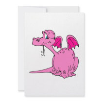 Cute Pink Dragon Baby Personalized Announcements