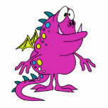 cute pink dragon monster creature photo cut outs