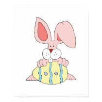 cute pink easter egg bunny rabbit posters