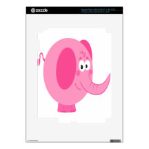 Cute Pink Elephant Decals For iPad 3
