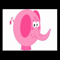 Cute Pink Elephant postcards