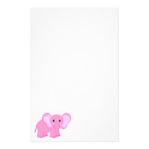 Cute Pink Elephant Stationery