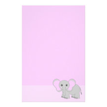 Cute Pink Elephant Stationery