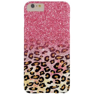 Cute pink faux glitter leopard animal print