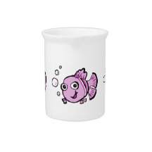 Cute Pink Fish Beverage Pitchers