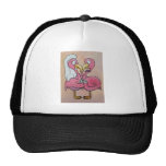 Cute Pink Flamingo Couple Just Married Whimsical Trucker Hats