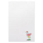 cute pink flamingo standing in the yard stationery design