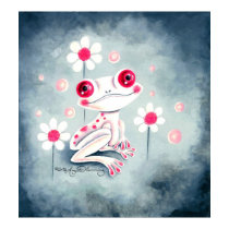 Cute Pink Frog Print