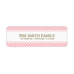 Cute Pink Gingham Pattern Return Address Label
