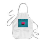 Cute pink glitter cupcake turquoise glitter apron