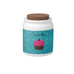 Cute pink glitter cupcake turquoise glitter candy dishes