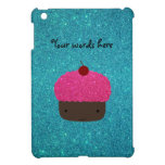 Cute pink glitter cupcake turquoise glitter case for the iPad mini