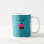 Cute pink glitter cupcake turquoise glitter mug