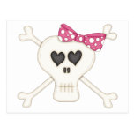 Cute Pink Goth Crossbones Post Card