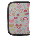 Cute Pink Gray Flesh White Hearts Pattern planners