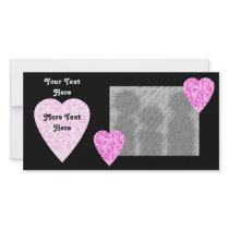 Cute Pink Heart Photo card Customize Images & Text photo cards by PsyborgAli Cute Pink Heart Photo card Customize Images & Text photo cards